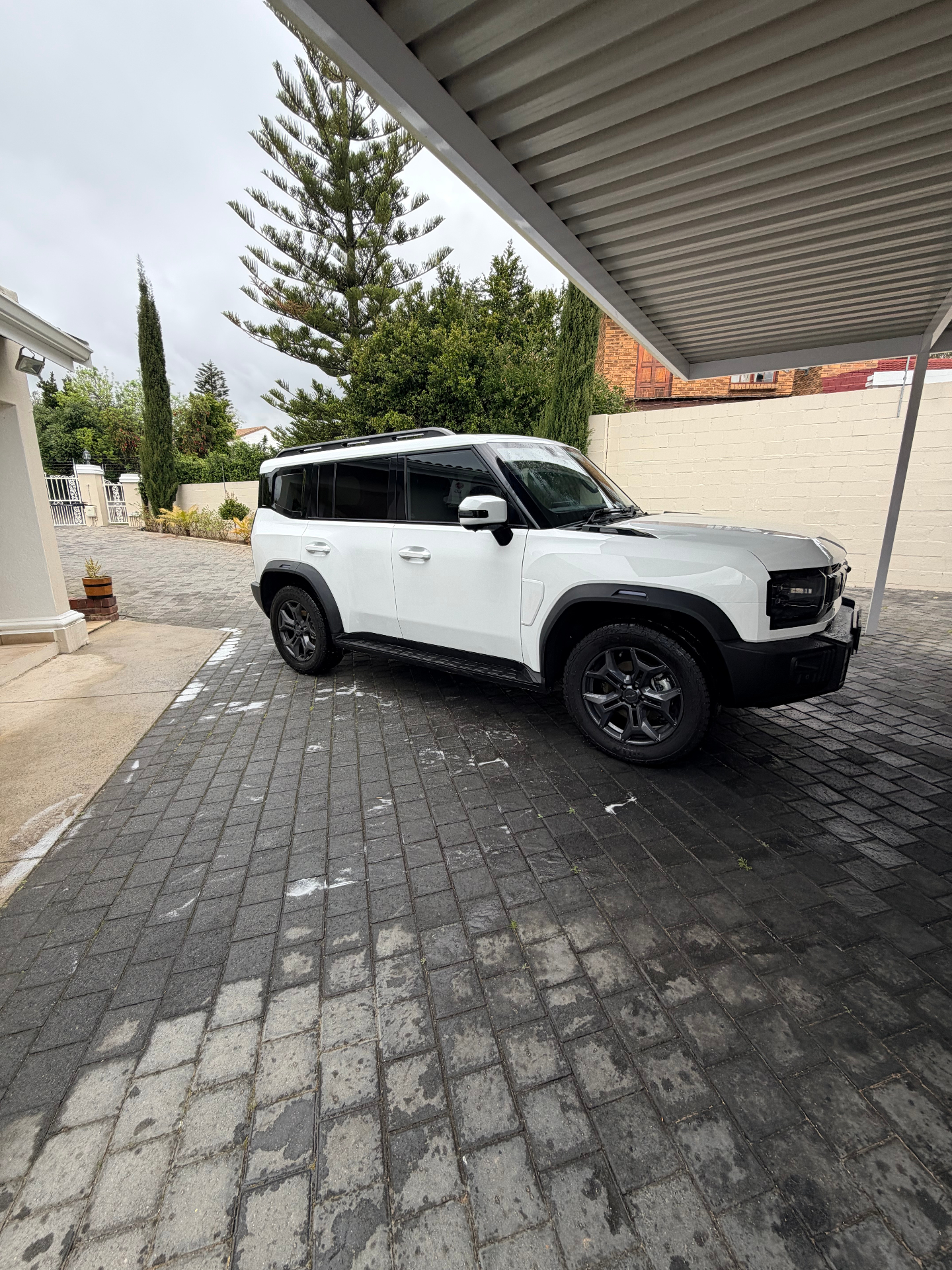 White Jetour T2 after a full exterior detail in Stellenbosch